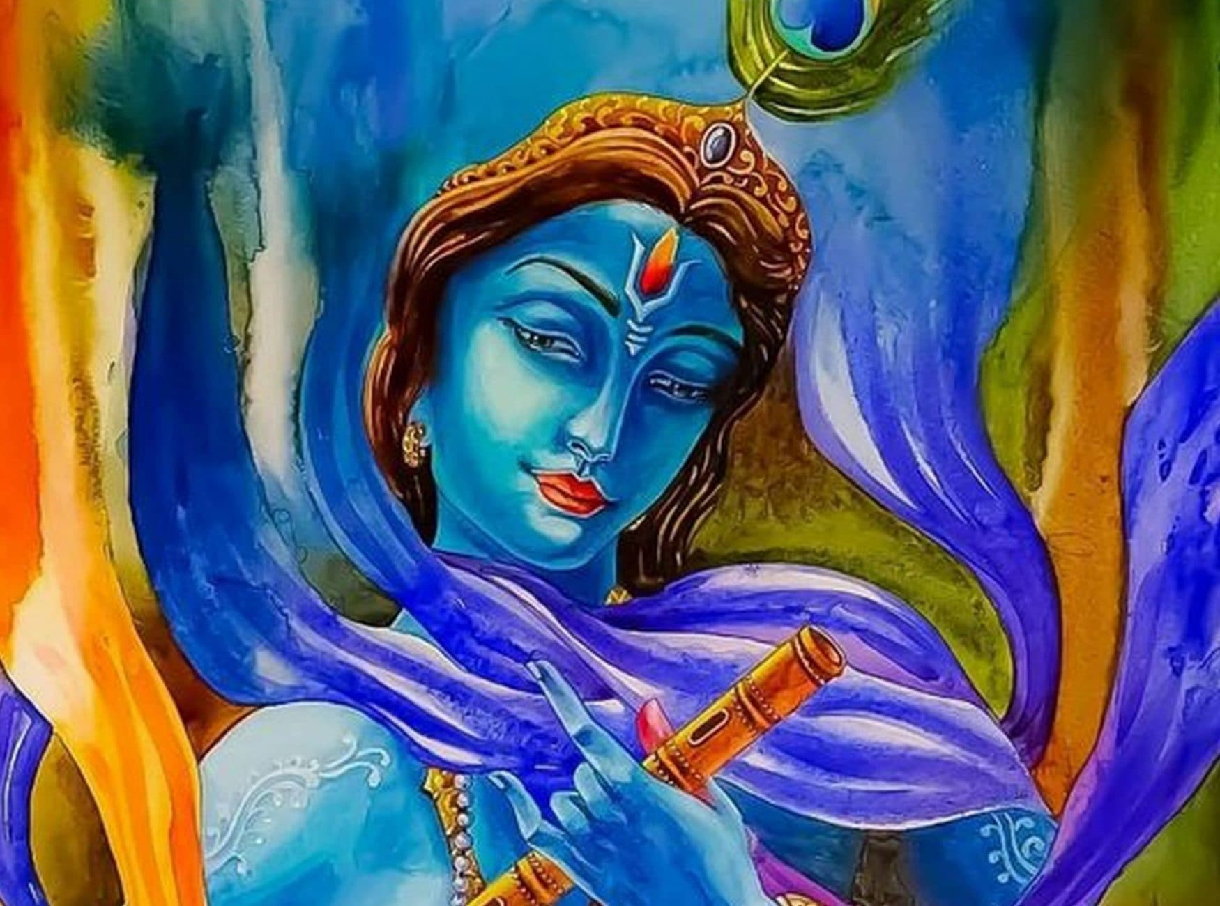 LORD KRISHNA GOND PAINTING