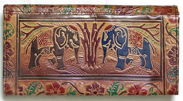 embossed leather bag